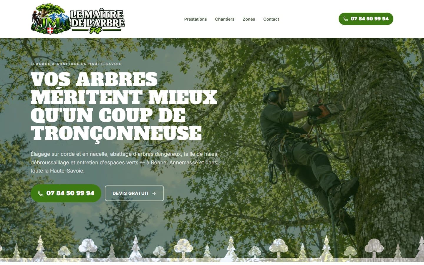 Page d'accueil du site JM Le Maître de l'Arbre
