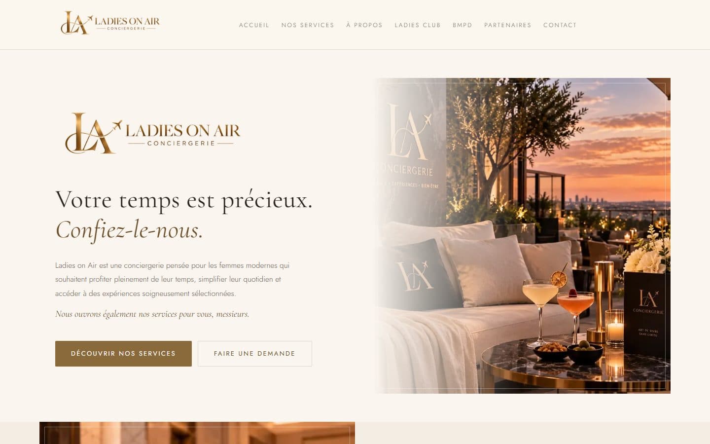 Page d'accueil du site Ladies On Air