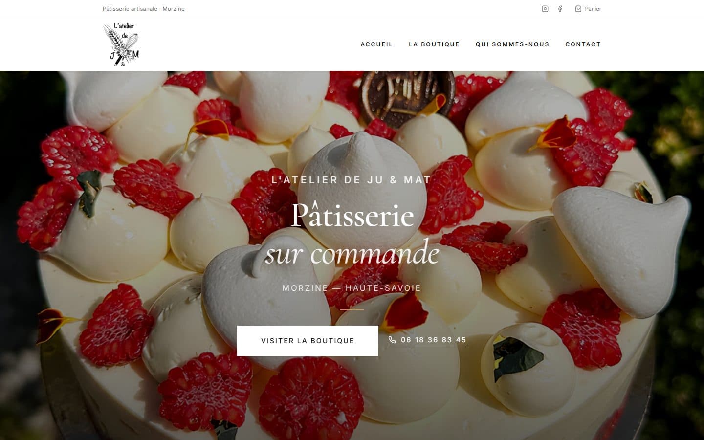 Page d'accueil du site L'Atelier de Ju & Mat