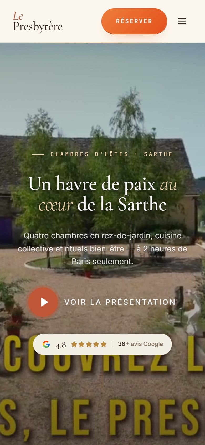 Version mobile du site Gîte Le Presbytère
