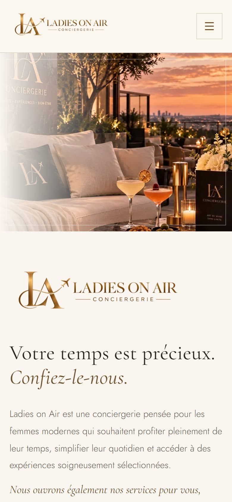 Version mobile du site Ladies On Air