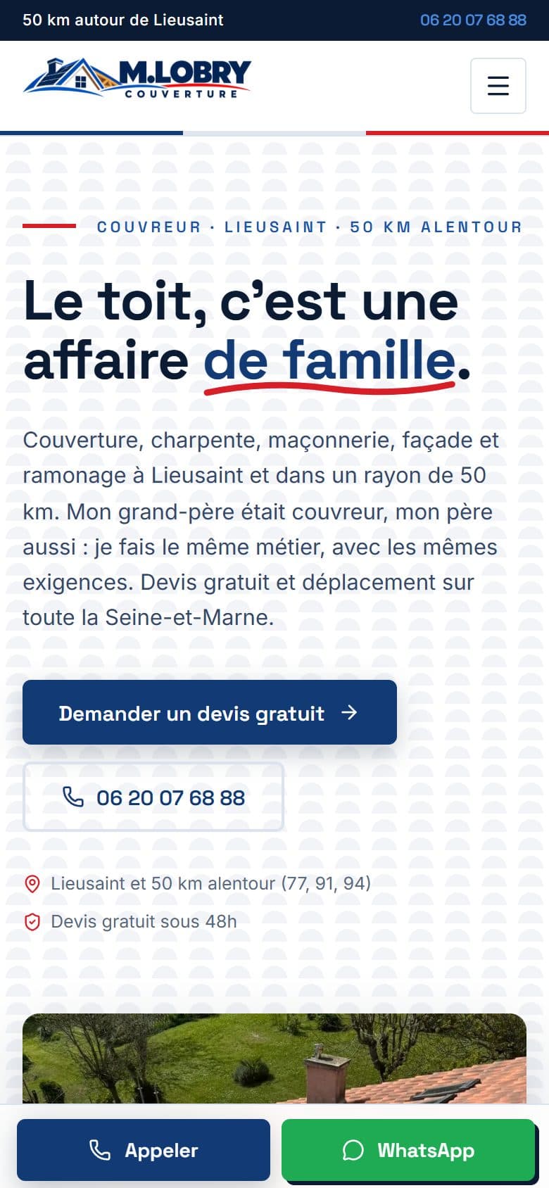 Version mobile du site M. Lobry Couverture