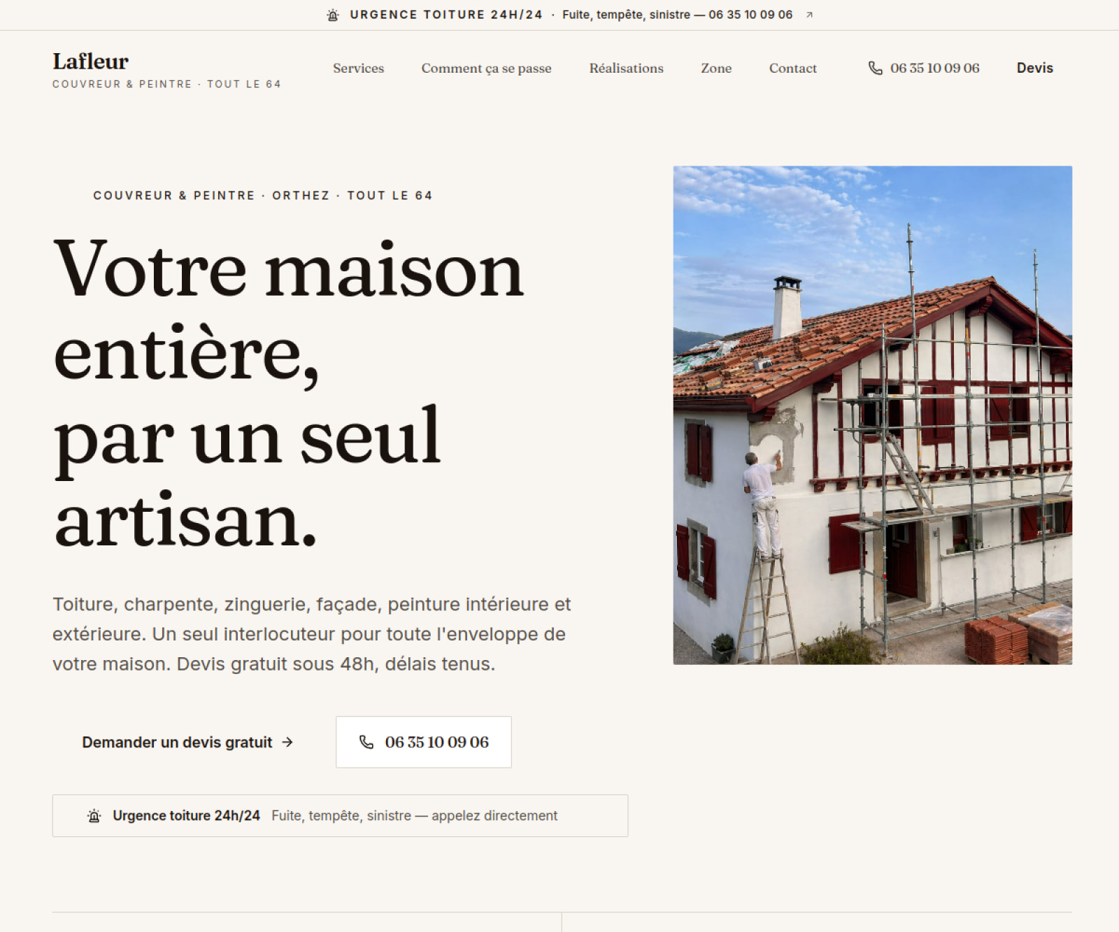 Site La Fleur Couvreur Peintre